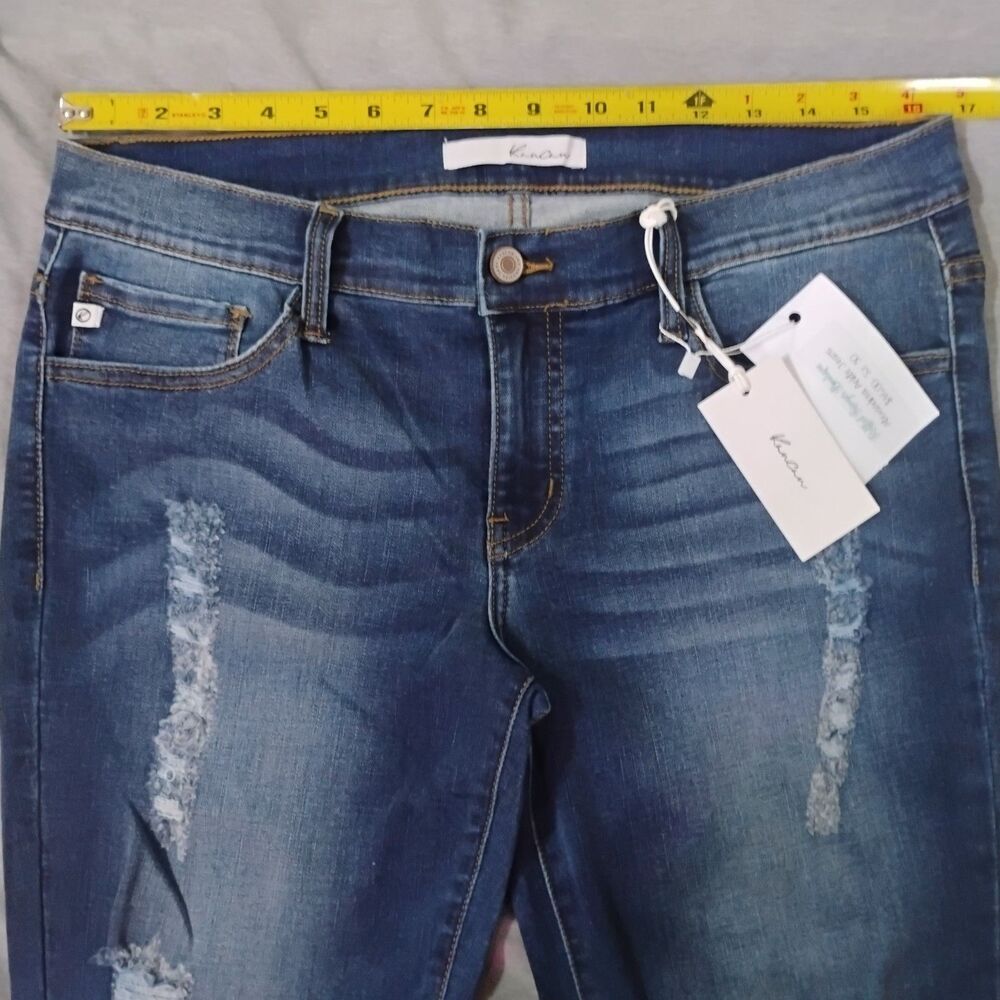 KanCan Alexandrea Ankle Jean Distressed Skinny NWT Size W13/30 Dark Wash KC8127D - Picture 10 of 16